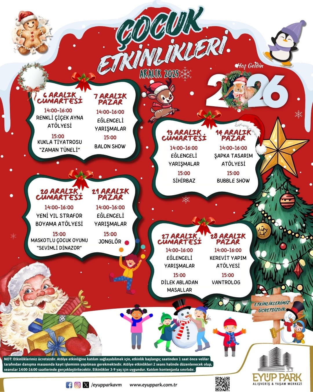ARALIK 2025 ÇOCUK ETKİNLİKLERİ